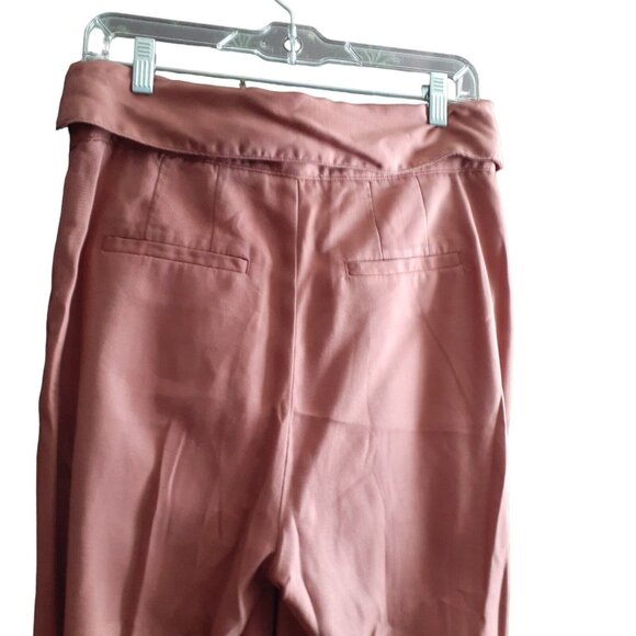 Cartonnier Anthropologie Cuff Pants Pleated Tie Front Rust High Waisted 6 - Picture 13 of 16